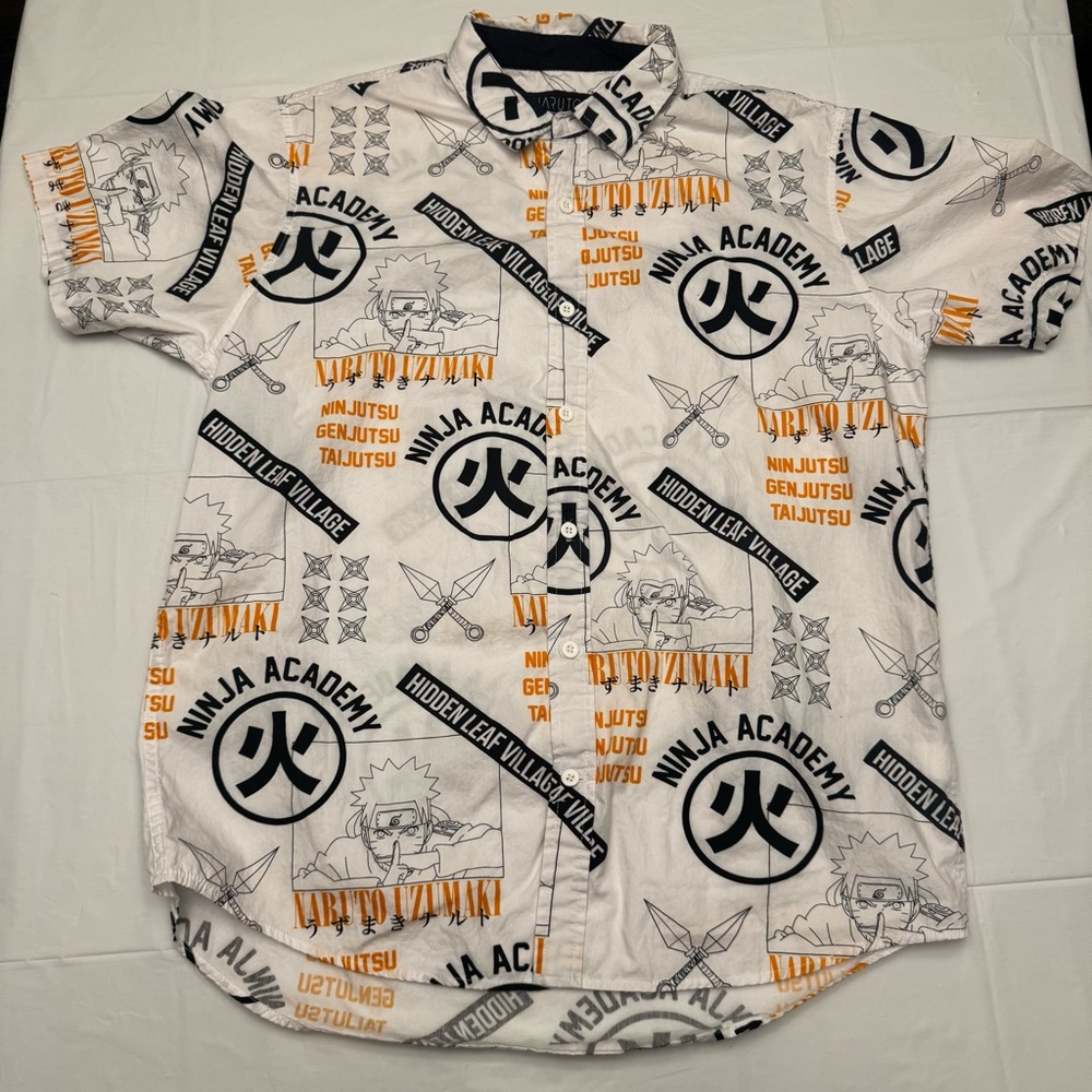 Vintage Naruto Shippuden All Over Print Button Down Shirt Men's Size XL